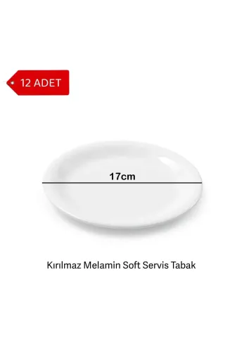 Avangart Mutfak TYB2917170414469 17Cm Kırılmaz Melamin Soft Servis Tabak, Tatlı, Meze, Düğün Salonu, Oteller, Lokanta, Restaurant