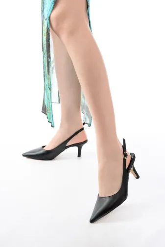 Aymood 140489aym St-1152 Siyah Günlük 7 Cm Topuklu Kadın Ayakkabı
