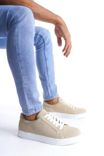 Aymood SLW165AYM Slw165 Elite Süet Erkek Günlük Sneaker Ayakkabı Bt Krem