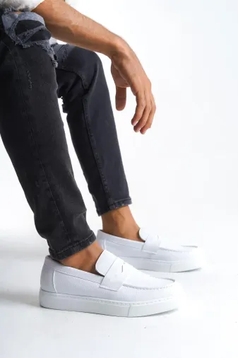 Aymood SLW180AYM Slw180 Estilo X Bağcıksız Cilt Erkek Günlük Spor Klasik Ayakkabı Bt Beyaz