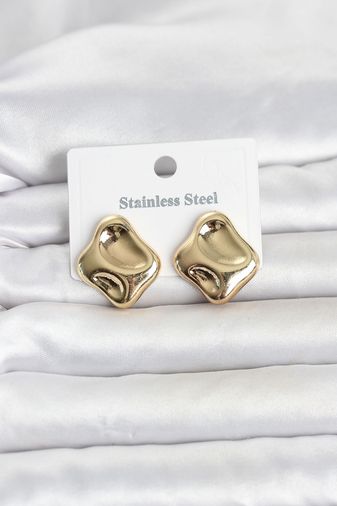 AyrStore BKP11818-BLNC 316L Çelik Gold Renk Plaka Model Kadın Küpe Çok Renkli 94986605