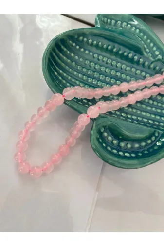AYSHO PKUVDİZİ Pembe Kuvars Doğal Taş Dizi (8 Mm) (Sertifikalı)