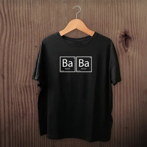 Babalar Günü Hediye Baba Temalı Baskılı Oversize Bisiklet Yaka T-shirt - Siyah - M - Siyah
