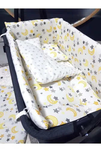 Baby Clime USR-4585-1. 45X85 Bebek Uyku Seti - Beşik Hariç - Portatif Anne Yanı Sallanır Beşik İçin Uyku Seti