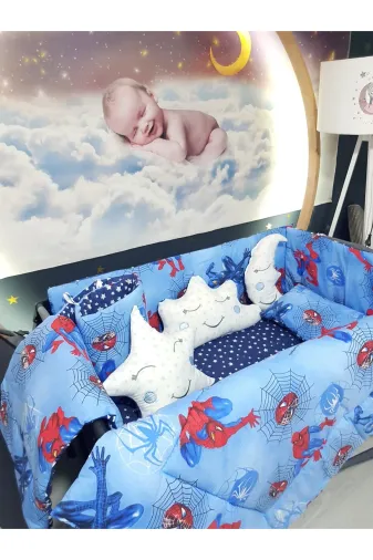 Baby Clime USR-70120-1. 70X120 Bebek Uyku Seti - Cibinliksiz - Örümcek Adam (Park Beşik Hariç)