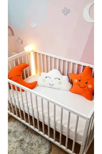 Baby Clime Uyku Arkadaşı Yastık-1. Turuncu Bebek Uyku Arkadaşı Yastık Seti - 3 Parça