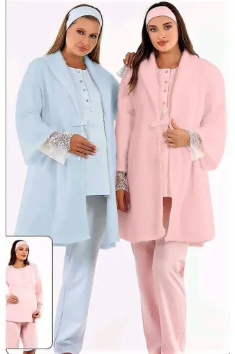 Baha 4222-z Sabahlıklı Lohusa Pijama Takımı Yeni Sezon