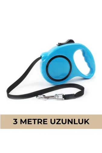 Balance Life 105B845075467690826 Makaralı Köpek Gezdirme Tasması Mavi Siyah 3Mt