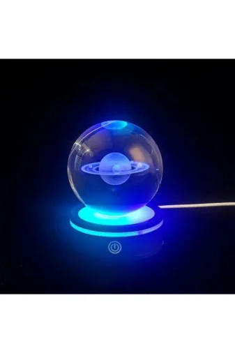 Balance Life GROUP-2580337 Mey İthalat® Satürn Gezegen Tasarım Dönen Usb'li Cam Küre