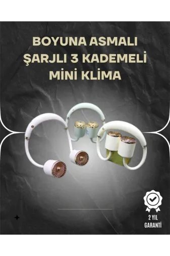 Balance Life GROUP-2587868 Mey İthalat® Asılabilir Mini Boyun Fanı | 1000Mah Şarjlı, Turbo Güçlü Rüzgar