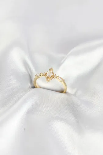 Balance Life GROUP-2588195 Mey İthalat® Gold Renk Vintage Model Zirkon Taşlı Yüzük