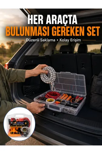 Balance Life GROUP-2892747 Mey İthalat® 27 Parça Oto Güvenlik Ve Bakım Seti Şeffaf Taşıma Kutulu Araç Ekipman Çantasız