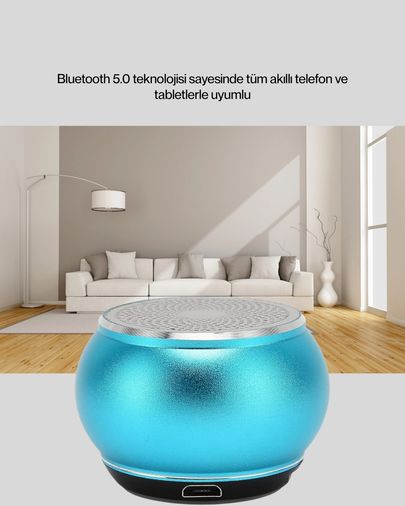 Balancelife 125024637 Mey İthalat Taşınabilir Mini Bluetooth Hoparlör 9M Menzil Dahili Mikrofon Çok Renkli