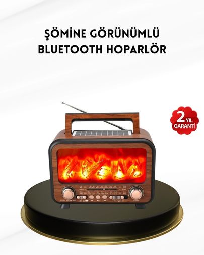 Balancelife 125025808 Mey İthalat Alev Işığı Efektli Solar Bluetooth Hoparlör Radyo Destekli Taşınabilir Model Çok Renkli