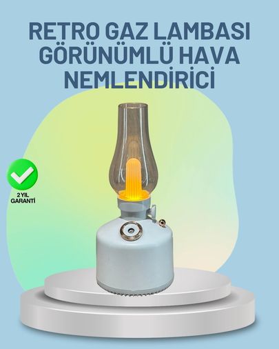 Balancelife 125740623 Mey İthalat Renkli Led Işıklı Retro Gaz Lambası Aroma Terapi Mist Maker Çok Renkli