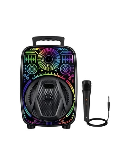 Balancelife 126702001 Mey İthalat 8 İnç Taşınabilir Karaoke Hoparlör Mikrofonlu Rgb Işıklı Bluetooth Speaker Çok Renkli