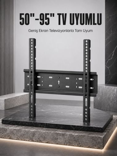 Balancelife 133322698 Mey İthalat Tv Duvar Askı Aparatı 50-95 İnç Uyumlu Güvenli Sabit Montaj