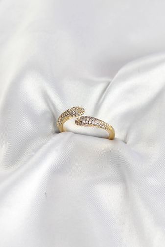 Balancelife MEYEB69fdabd4ea83beffbf027722-BLMY Mey İthalat Zirkon Taşlı Gold Renk Pirinç Yüzük Çok Renkli