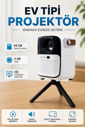Balancelife MEYTDUCZAYAKLIPROJEKS-1-BLMY Mey İthalat Projector Ev Tipi 64 Gb 2 Gb Rem Hafıza Hd Görüntü Kumandalı Çok Renkli