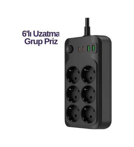 Balancelife MEYTDUCZZZ6LIPRİZ-5-BLMY Mey İthalat 6Lı Priz Çok Renkli