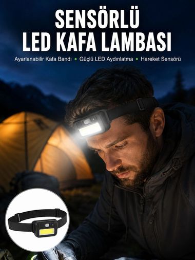 Balancelife MEYTDUCZZZHS133LAMBAAAAA3-1-BLMY Mey İthalat Sensörlü Kamp Lambası Ayarlanabilir Kafa Lambası Kafa Bantlı Yeni Nesil Çok Renkli