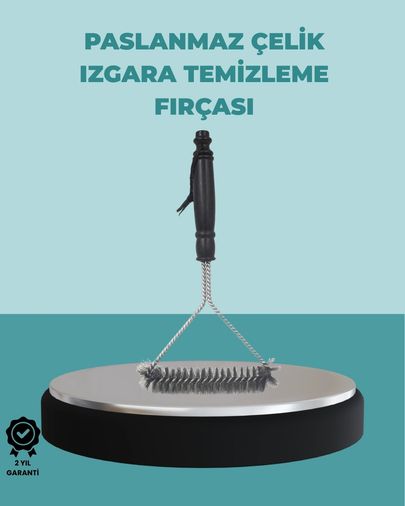 Balancelife MEYTDUCZZZIZGARATEMİZLEMETELİKTF-4-BLMY Mey İthalat Uzun Saplı Paslanmaz Çelik Izgara Temizlik Fırçası Çok Renkli