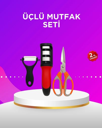 Balancelife MEYTDUUCZZZMUTFAKSETİ-1-BLMY Mey İthalat Çok Amaçlı Mutfak Makas Seti Paslanmaz Çelik Ve Ergonomik Tasarım Çok Renkli