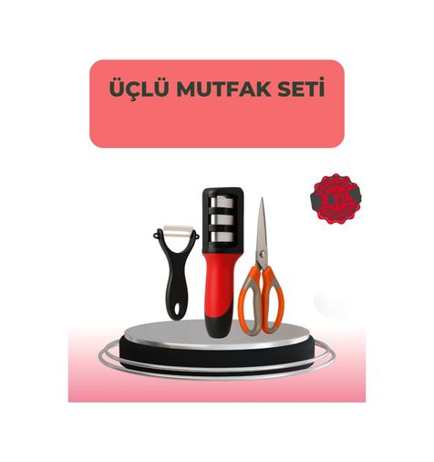 Balancelife MEYTDUUCZZZMUTFAKSETİ-4-BLMY Mey İthalat 3 Parçalı Çok Fonksiyonlu Mutfak Makas Seti Paslanmaz Çelik, Ergonomik Tasarım Çok Renkli