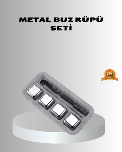 Balancelife MEYTDXUCZZZBUZMAŞA-2-BLMY Mey İthalat Paslanmaz Metal Buz Küpleri Seti Klipsli Sulandırmadan Soğutma Özellikli Çok Renkli