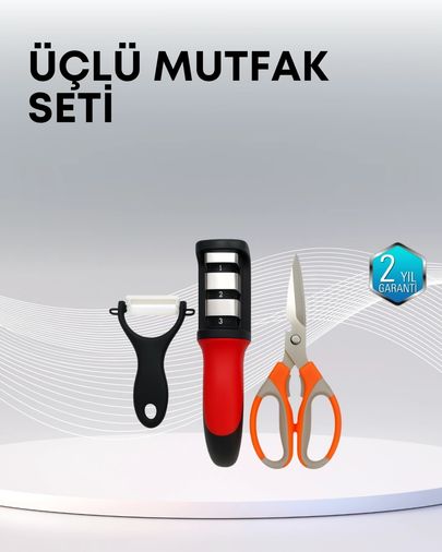 Balancelife MEYTDXXUUCZZZMUTFAKSETİ-6-BLMY Mey İthalat Çok Fonksiyonlu Mutfak Makas Seti 3 Makas, Bileyici Ve Soyacak Dahil Çok Renkli