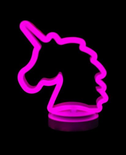 Balancelife TrLat0MH004K-SST-1019-BLNCC Neon Işıklı Unicorn Masa Gece Lambası Pil+Usb Siyah