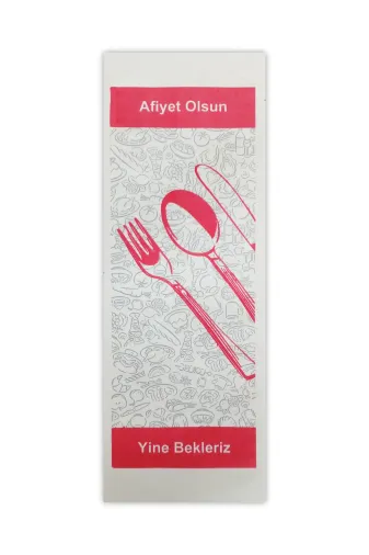 Balkan 476786767646464 Kağıt Sülfit Çatal Kaşık Bıçak Kılıfı 1000 Adet - 8Cm X 24Cm (Gri - Kırmızı)