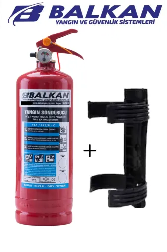 Balkan Ticaret 1kg2 1 Kg Yangın Söndürme Cihazı+Askı Aparatı