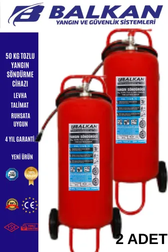 Balkan Ticaret BALKAN50KG9 50 Kg Tozlu Yangin Söndürme Cihazi Ruhsata Uygun 2 Adet