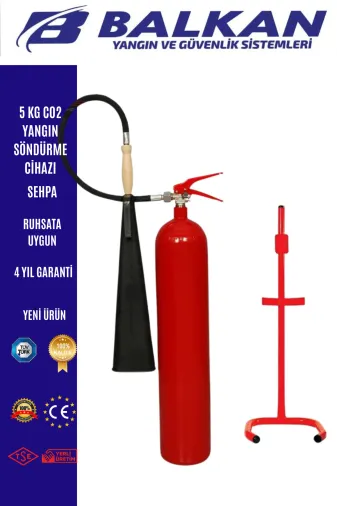 Balkan Ticaret BALKAN5KG2 5 Kg Co2 Yangin Söndürme Cihazi+Sehpa