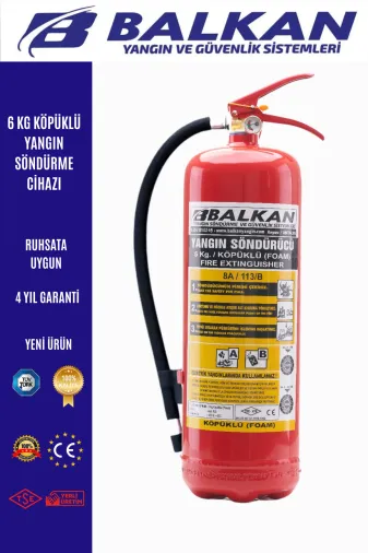 Balkan Ticaret KÖPÜK1 6 Kg Ruhsata Uygun 4 Yil Köpüklü Yangin Tüpü