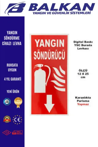 Balkan Ticaret levha1 Yangın Söndürme Cihazı Levha