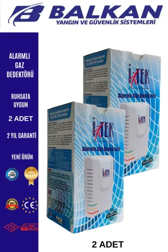 BALKAN YANGIN VE GÜVENLİK SİSTEMLERİ GAZ2 Doğalgaz Alarm Cihazi Nys-3 Model Gaz Dedektörü 2Adet