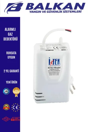 BALKAN YANGIN VE GÜVENLİK SİSTEMLERİ GAZ4 Doğalgaz Gaz Dedektörü Alarm Cihazi Nys-3 Model