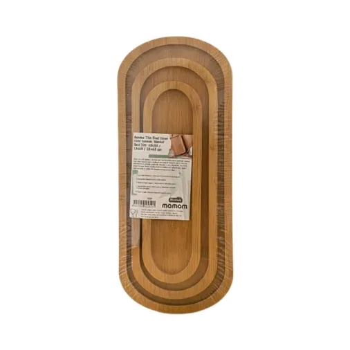Bambu Uzun Oval 3 Parça Sunum Tepsisi