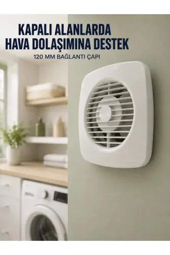 Banyo WC Mutfak Aspiratörü 16 W 120 mm Havalandırma ve Hava Tahliye Fanı