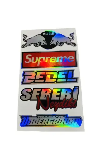 bardakcı bike BRD10 Hologramlı Karışık Motosiklet Sticker 14Cm X 25Cm