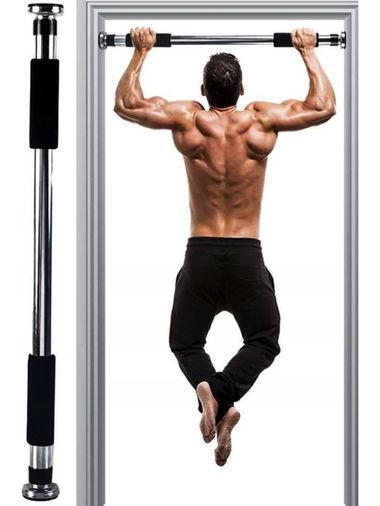 Barfiks Çubuğu 80 - 130 Cm Çift Süngerli Ayarlanabilir Barfiks Çekme Demiri Barfiks Aleti