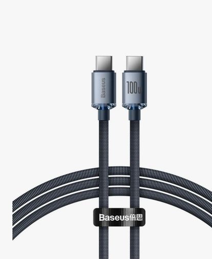 Baseus Crystal Shine 100W Type-C To Type-C Hızlı Şarj Kablo 1.2 Mt Cajy000601