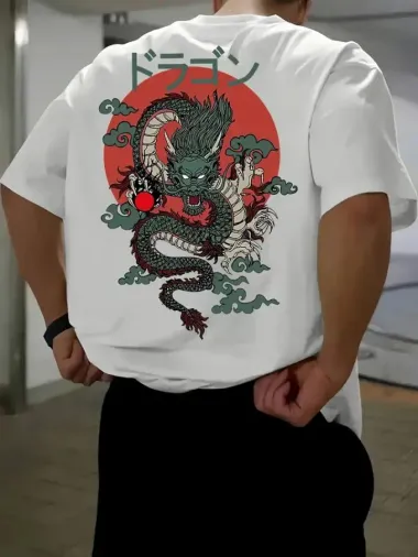 Baskılı Oversize Bisiklet Yaka T-shirt - Beyaz - XL - Beyaz