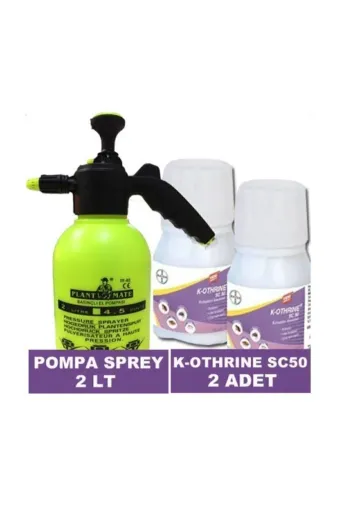 Bayer keos 2 Adet K-Othrine Sc50 Mega Tarım Genel Haşere Ürünü 2 Litre Pompa Sprey