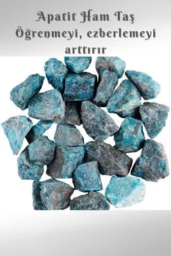 beautifulnaturelstones apatittham Apatit Doğal Taş Ham,kütle ( Öğrenmeyi, Ezberlemeyi Arttırır ) ( Masa Aksesuar , Ev , Iş Yeri )