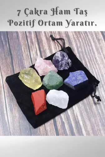beautifulnaturelstones ham7çakra Doğal Taş Ham 7 Çakra Set ( Pozitif Ortam )
