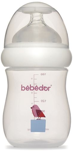 Bebedor Desenli Geniş Ağızlı PP Biberon 180ML (Kod:97322) - Mor