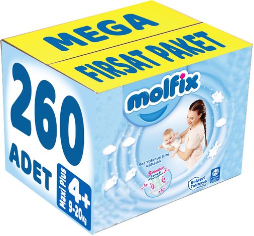 Bebek Bezi Beden:4+ (9-20Kg) Maxi Plus 260 Adet Mega Fırsat Pk